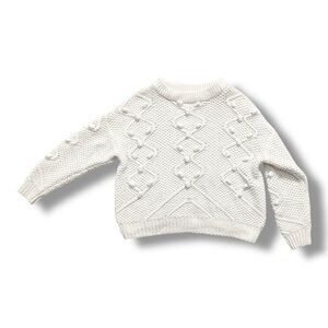 Zara | Girl’s White Pom Pom Sweater (9-10 yrs)